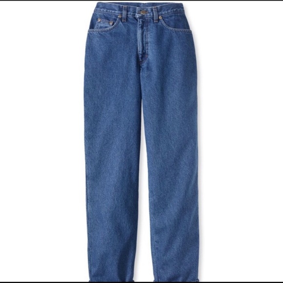 L.L. Bean High Waisted Fleece Lined Jeans 8 - Picture 5 of 9